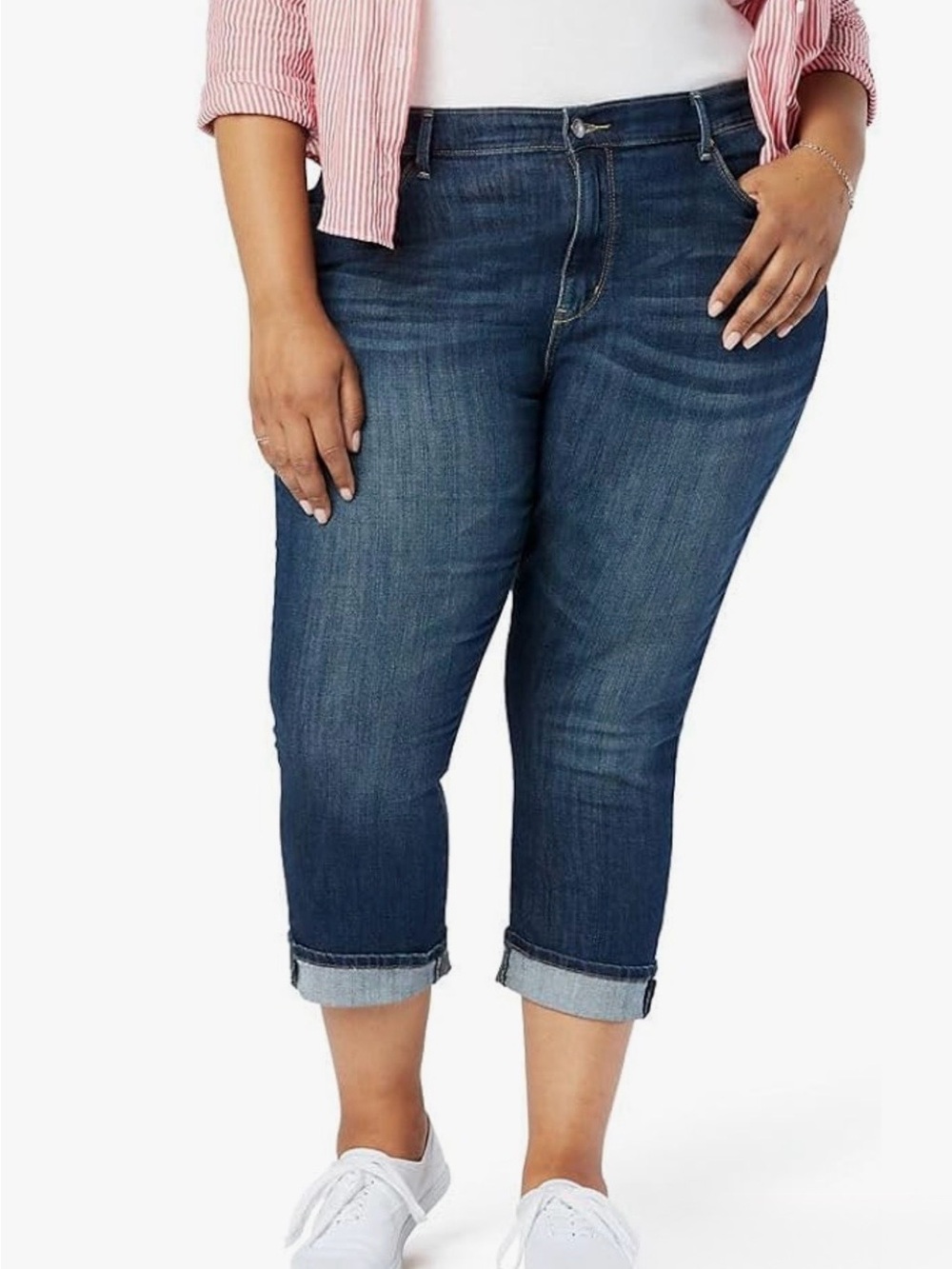 Signature by Levi Strauss Women's Dark Blue Ankle Jeans